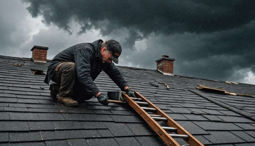 Roofing professional conducting thorough inspection of roof in Avenel NJ